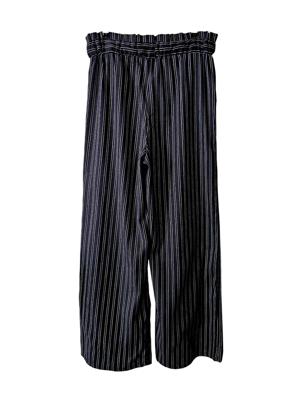 Blue Rain Pinstripe Paperbag Wide Leg Pants - Size M - Picture 6 of 9